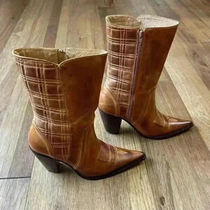 Charlie 1 Horse‎ Handrcrafted Leather Cowboy Boots Sz 6.5 Cowgirl Boho Western